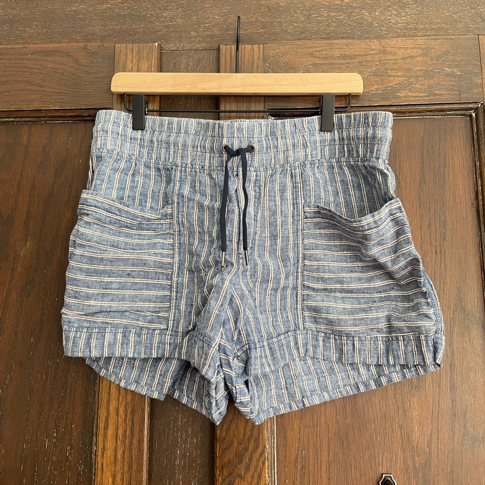 Athleta Blue and White Striped Shorts